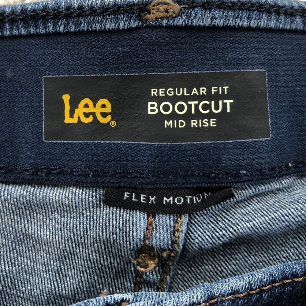 Lee Women Flex Motion Bootcut Jeans Size 18 Long Blue Denim Regular Fit Mid Rise - Picture 3 of 14